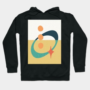 Mid Century Atomic Abstract Yellow, Teal, Orange Hoodie